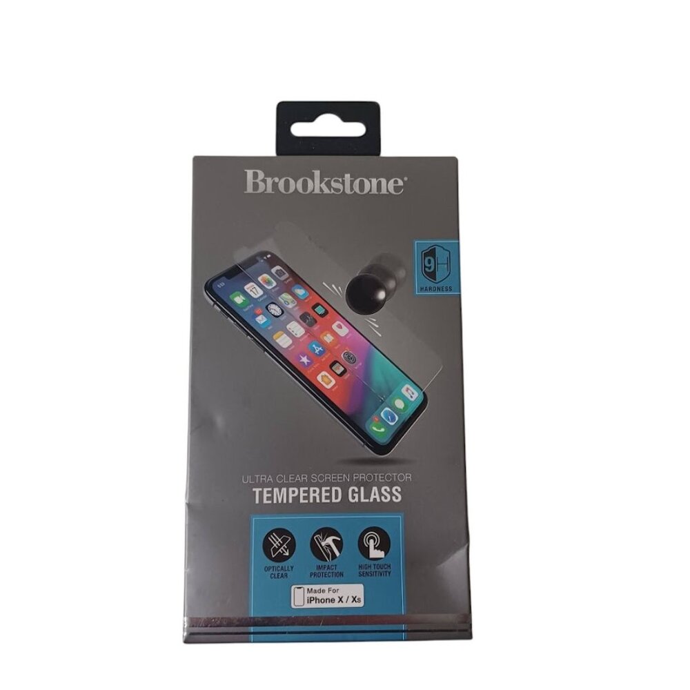 Brookstone Screen Protector NEW For iPhone X & XS -Tempered Glass -Ultra Clear